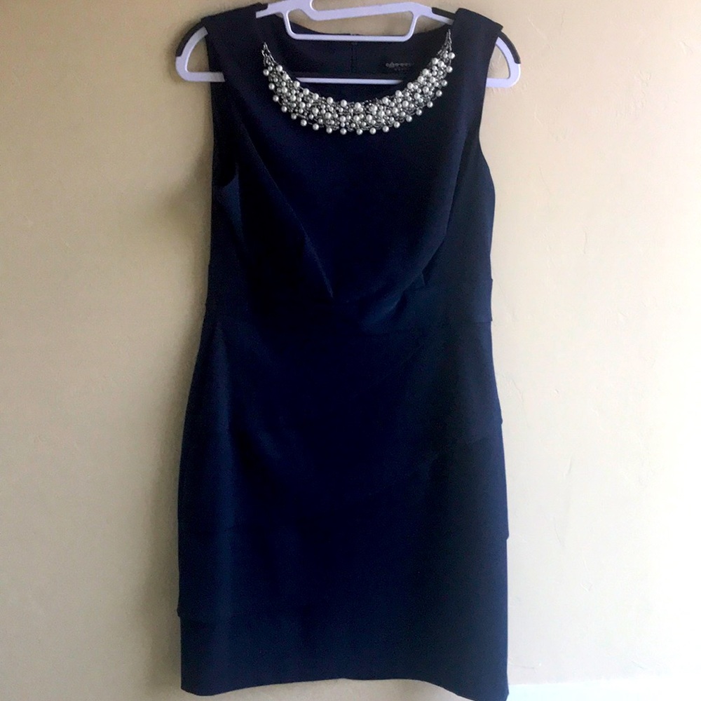 Royal Navy tiered dress with pearl collar detail